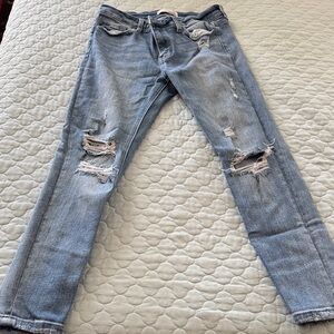 VERVET BY FLYING MONKEY Light Blue Distressed Skinny Jeans